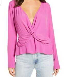 NWT Leith Knot Peplum Top Purple‎ Orchid